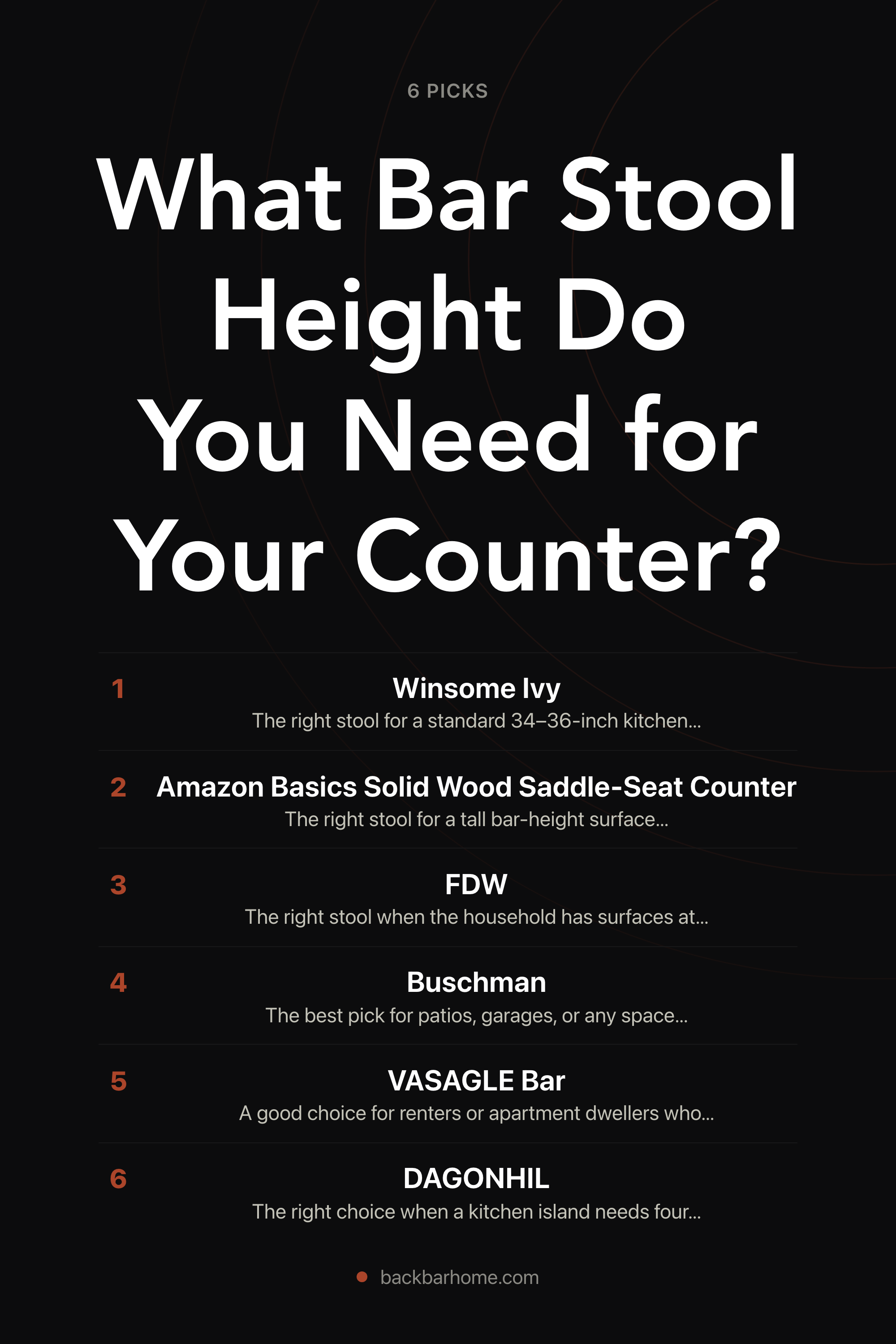 What Bar Stool Height Do You Need for Your Counter? — the picks, as a saveable list