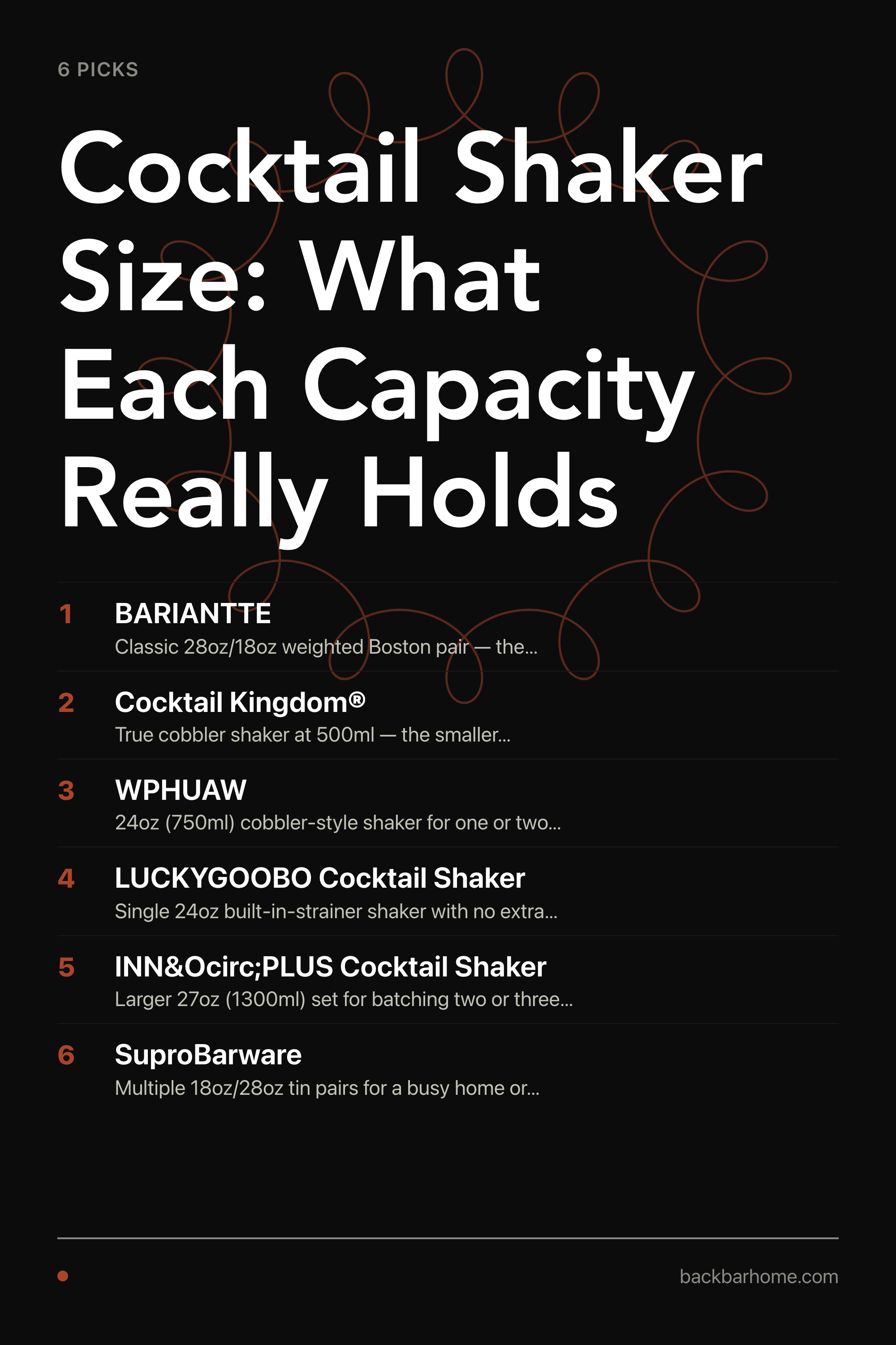 Cocktail Shaker Size: What Each Capacity Really Holds — the picks, as a saveable list
