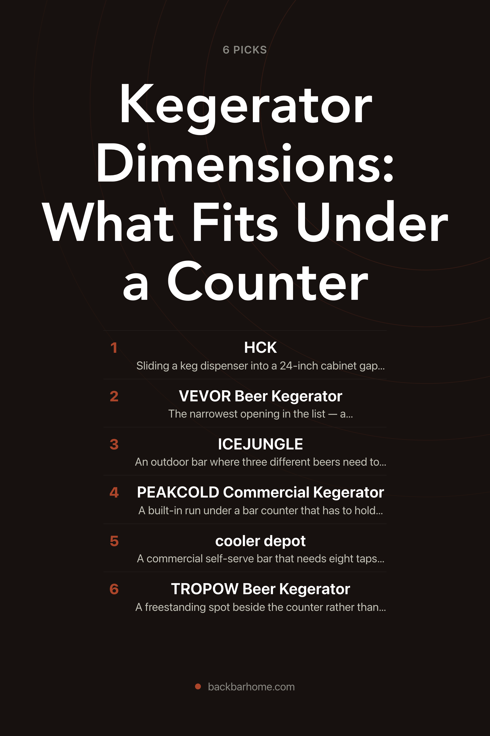 Kegerator Dimensions: What Fits Under a Counter — the picks, as a saveable list