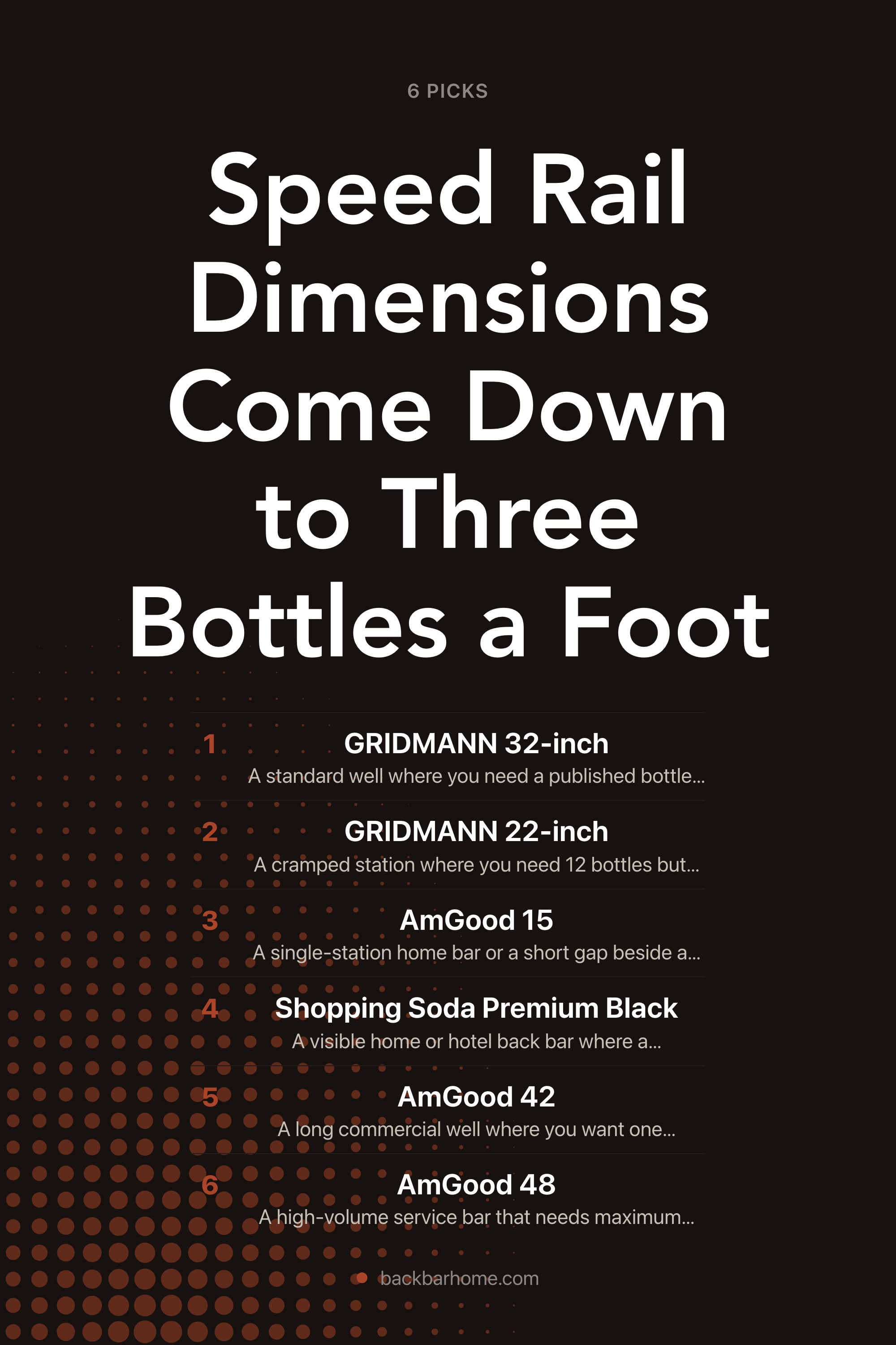 Speed Rail Dimensions Come Down to Three Bottles a Foot — the picks, as a saveable list