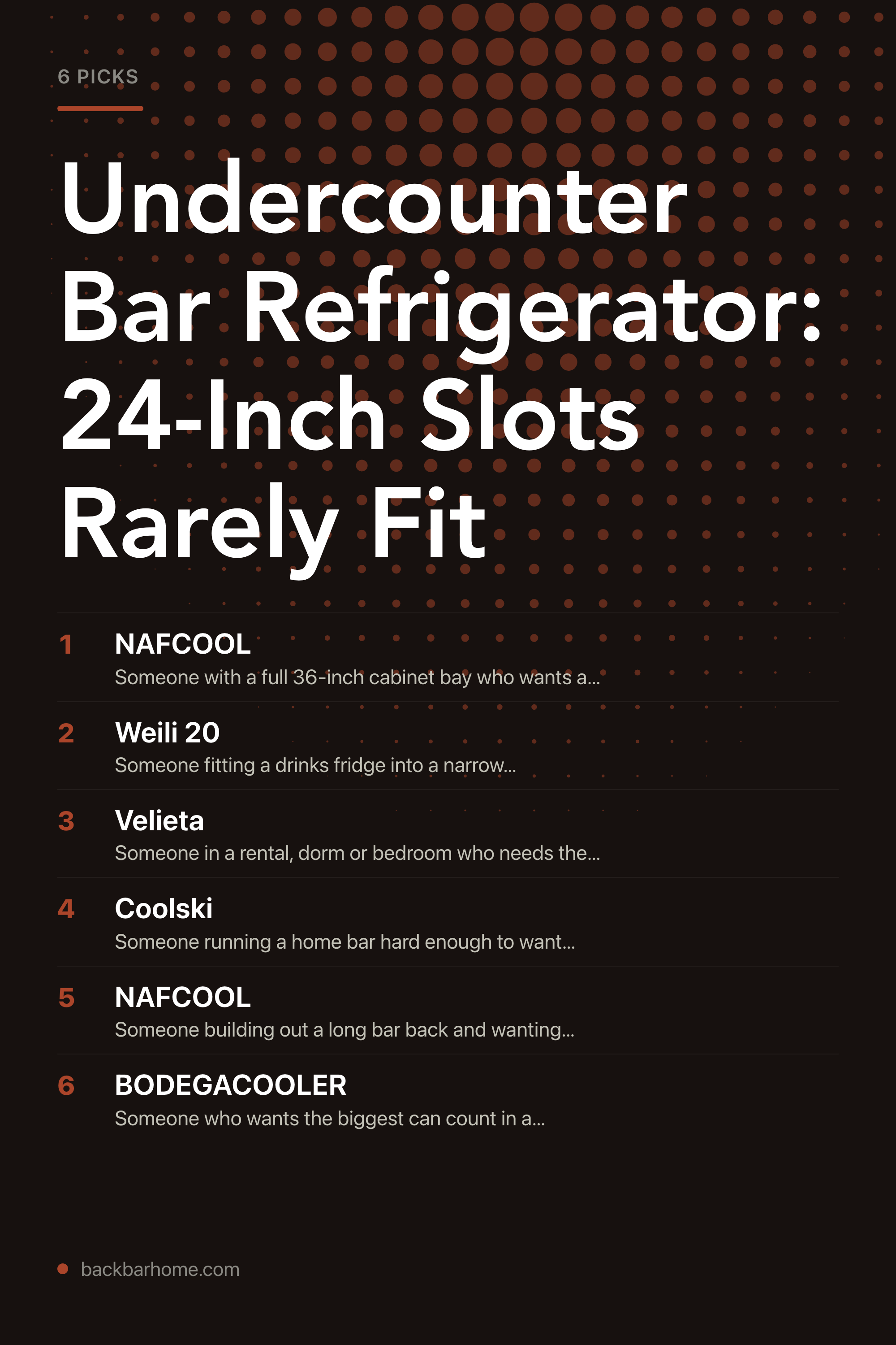 Undercounter Bar Refrigerator: 24-Inch Slots Rarely Fit — the picks, as a saveable list