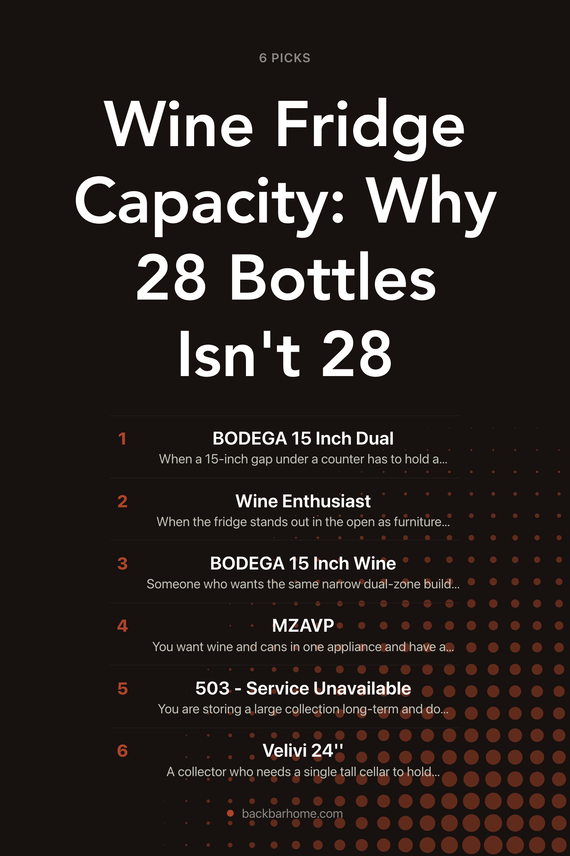 Wine Fridge Capacity: Why 28 Bottles Isn't 28 — the picks, as a saveable list