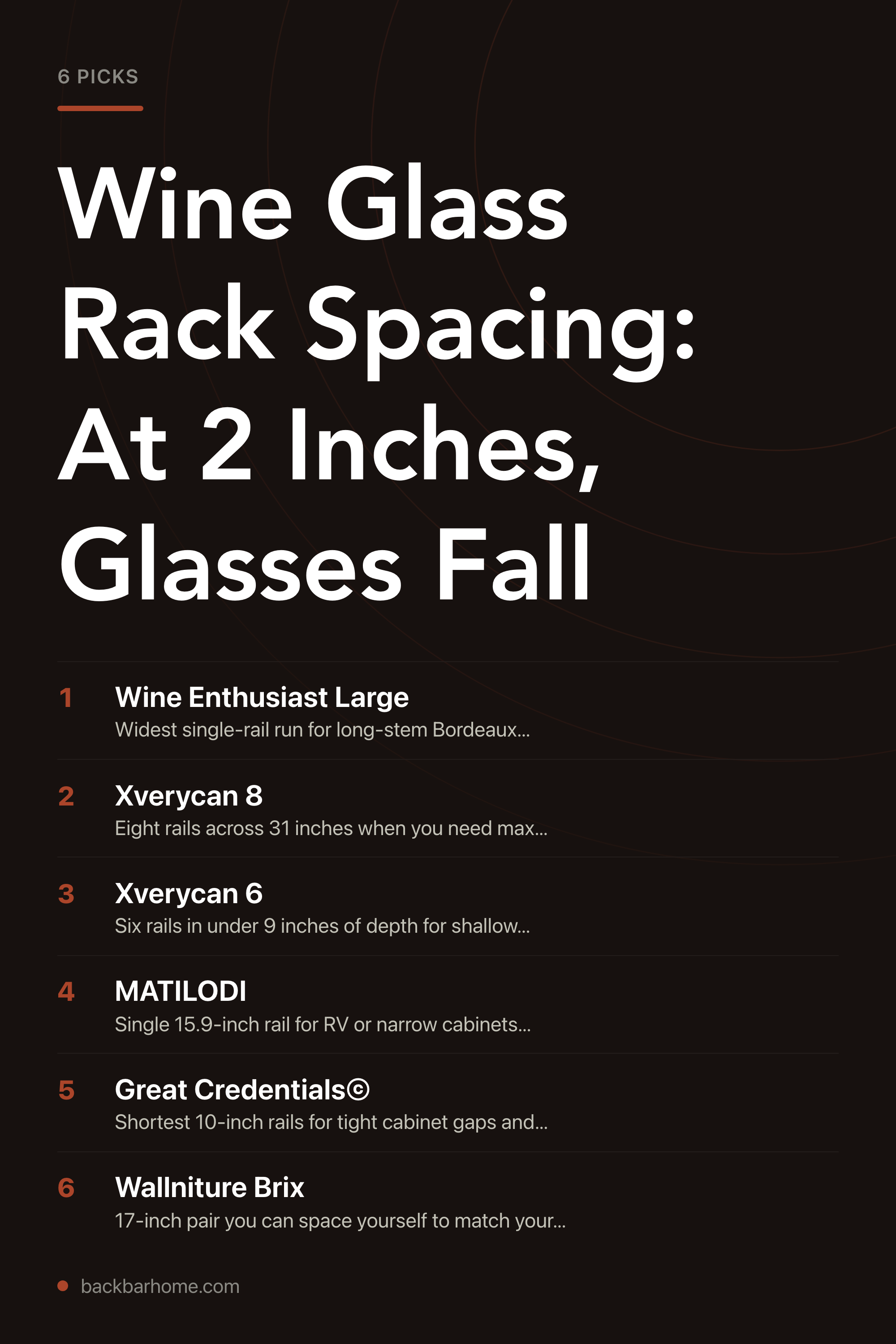 Wine Glass Rack Spacing: At 2 Inches, Glasses Fall — the picks, as a saveable list
